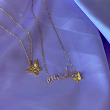 Load image into Gallery viewer, NECKLACE SET - Custom Name + Butterfly