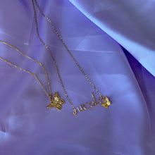 Load image into Gallery viewer, NECKLACE SET - Custom Name + Butterfly