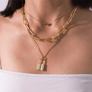 Necklace- Choker Lock Love