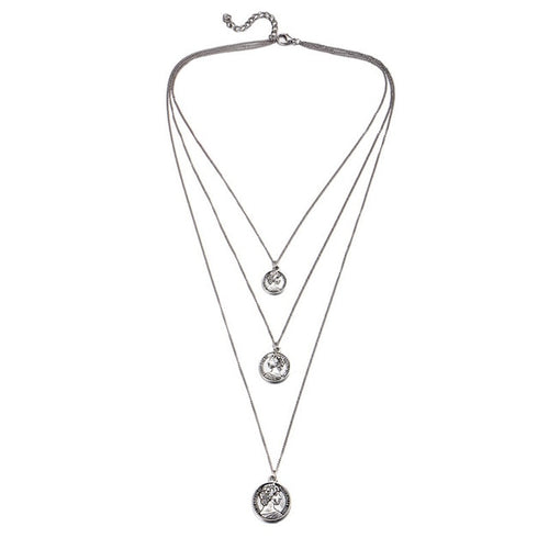 Necklace- Choker Set Charm Silver