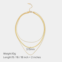 Load image into Gallery viewer, Necklace - 3-layer Snake Chain 14K Gold Plated (PREORDER)