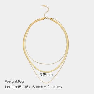 Necklace - 3-layer Snake Chain 14K Gold Plated (PREORDER)